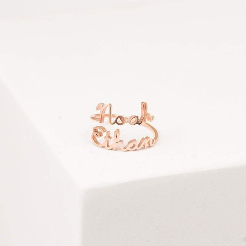 Hot Sale, Personalized Couple Name Ring