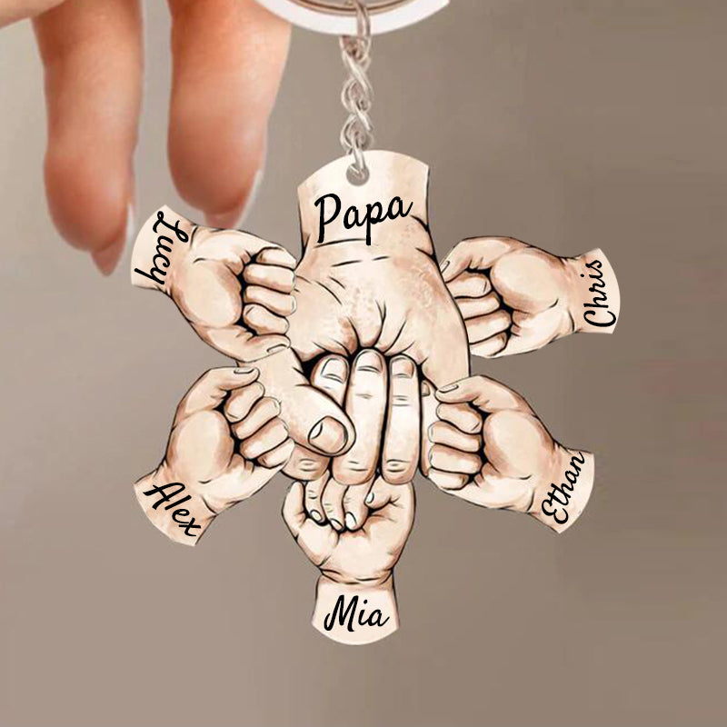 Father's Day! Personalized Name Hand Keychain