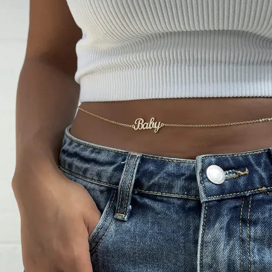 Dazzling Custom Name Belly Chain