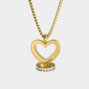 Clock Heart to Heart Necklace