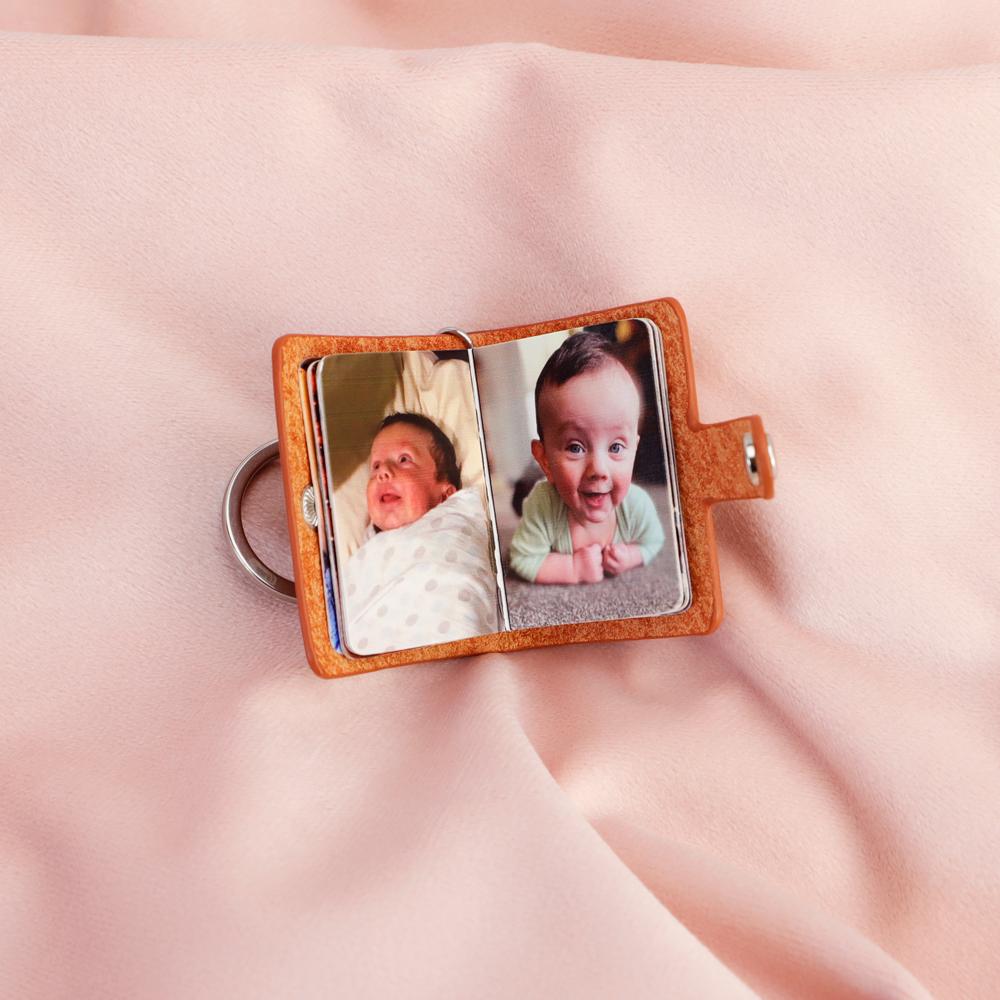 Valentine's Day Gift! Photo Keychain in Leather Case- Best Gift for Him and Her
