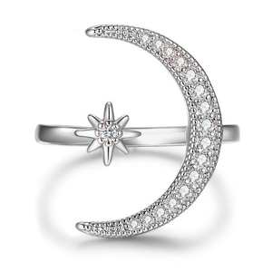 Moon & Star Ring (Size Adjustable)