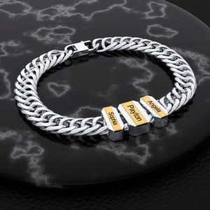 Father's Day Gift! Fashion Link Men's Bracelet With Personalized Beads