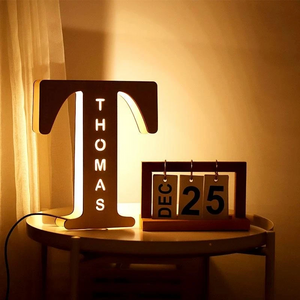 Custom Wooden Engraved Name Wall Light Personalized Night Lights
