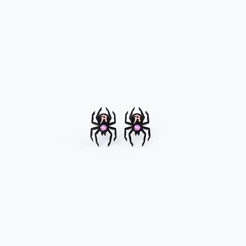 Personalized Initials Spider Earrings with Bithstone