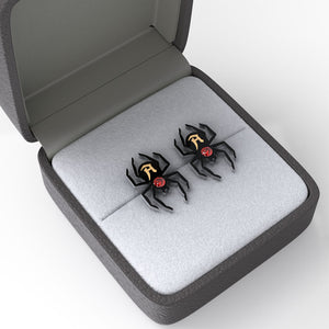Personalized Initials Spider Earrings with Bithstone