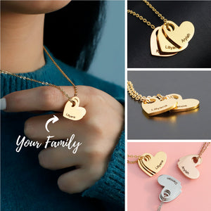 Personalized Necklace With Heart Shape Pendants