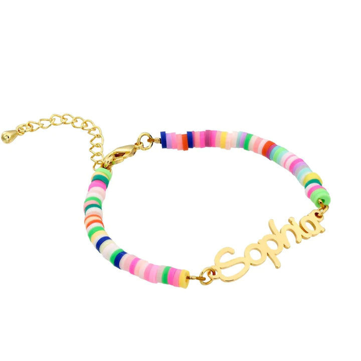 Girls Magic Rainbow Name Bracelet