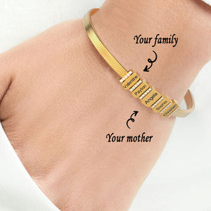 Mother's Day Gift Snake-shaped Chains With Custom Diamond Family Beads