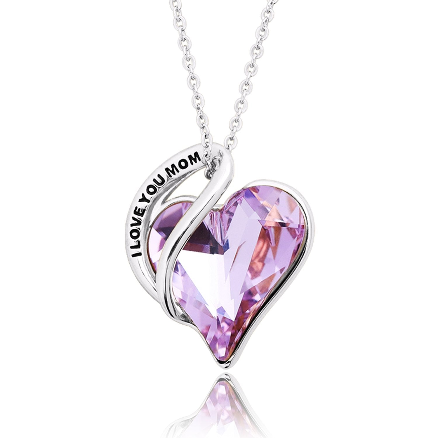 S925 sterling silver Exquisite and elegant "I LOVE MOM" necklace