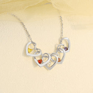 Personalized Intertwined Hearts Necklace with Birthstone