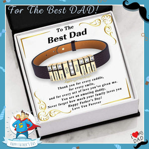 Father's Day Gift !Leather Bracelet With Personalised Diamond Beads