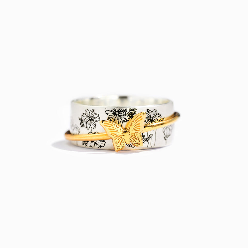 Always By Your Side Butterfly Fidget Ring Band