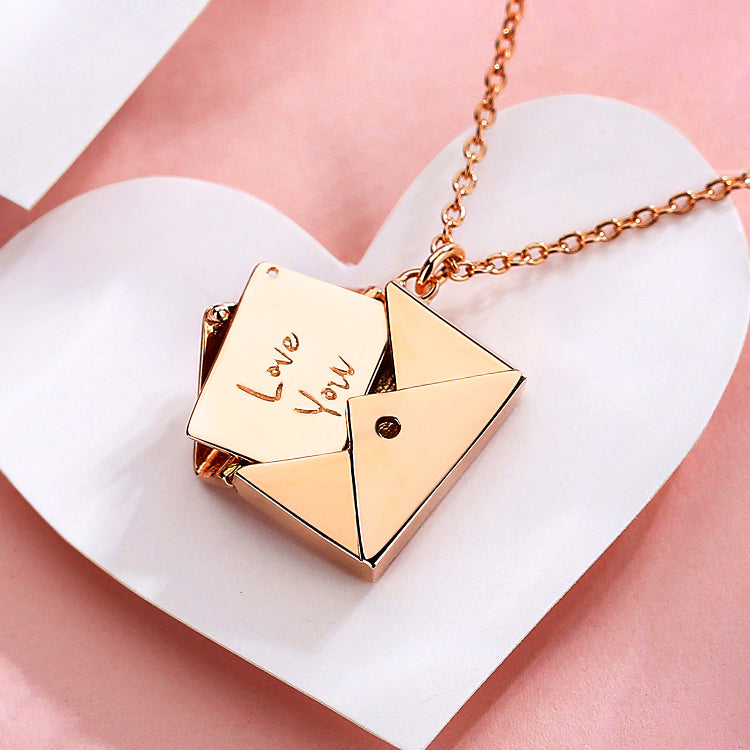 Mother's Day Gift! Custom Engraved Envelope Necklace