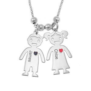 Mother's Day Gift!Engraved Children Charms Pendant Necklace