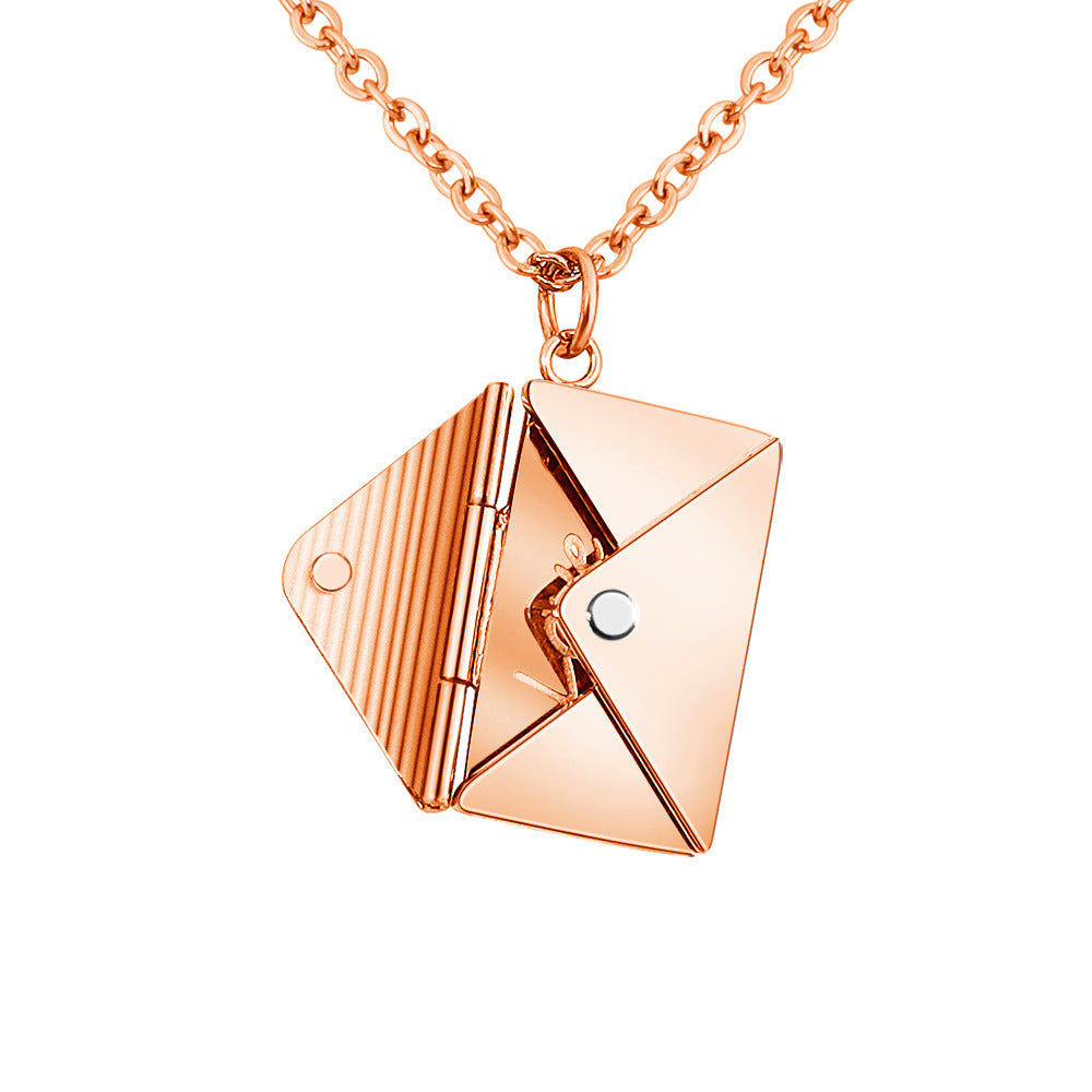 Mother's Day Gift! Custom Engraved Envelope Necklace