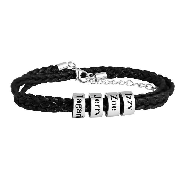Men Bracelet with Small Custom Beads（1-8 beads）