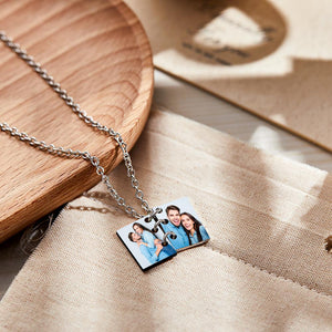 Custom Engraved Photo Necklace Love Story Book Couple Gifts - Myphotowallet