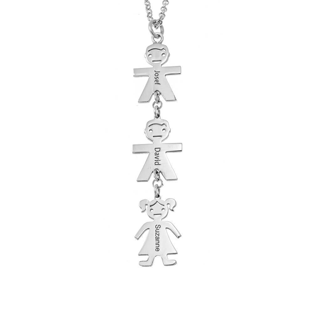 Mother's Day Gift!Vertical Mother’s Necklace With Kids