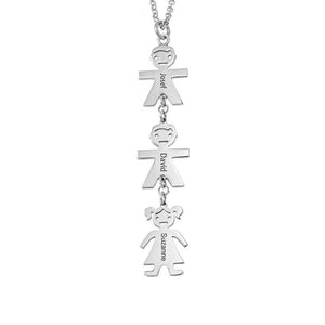 Mother's Day Gift!Vertical Mother’s Necklace With Kids