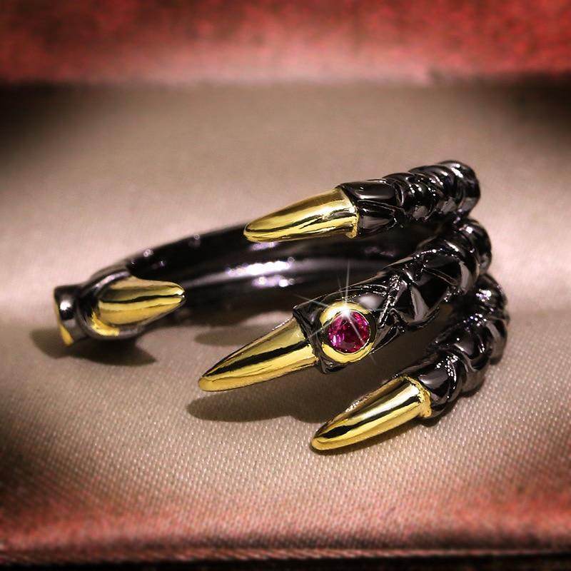 Jeweled Dragon Claw Ring