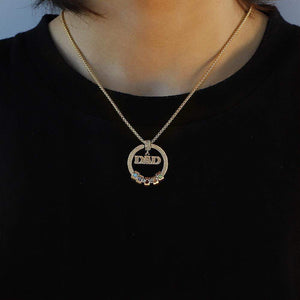 Personalized Circle Pendant with Custom Beads Birthstone Pendant