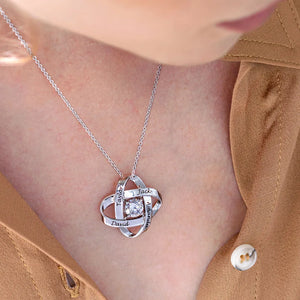 Valentine's Day Gift! Engraved Eternal Necklace with Cubic Zirconia