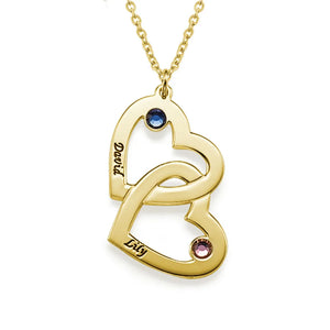 Mother's Day Gift! Personalized Heart in Heart Birthstone Necklace