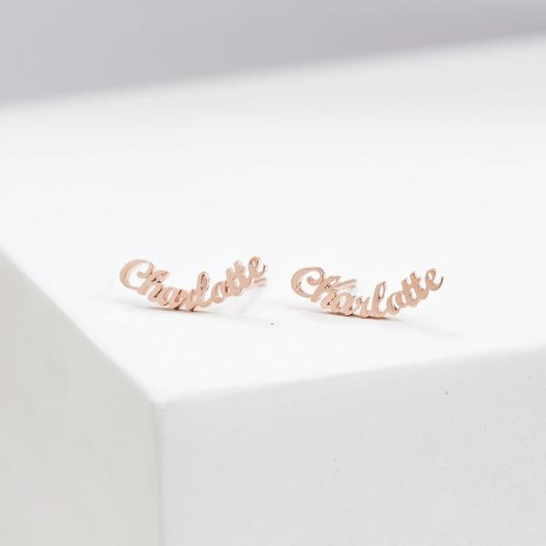 Valentine's Day sale!! Pair Of Script Name Earrings