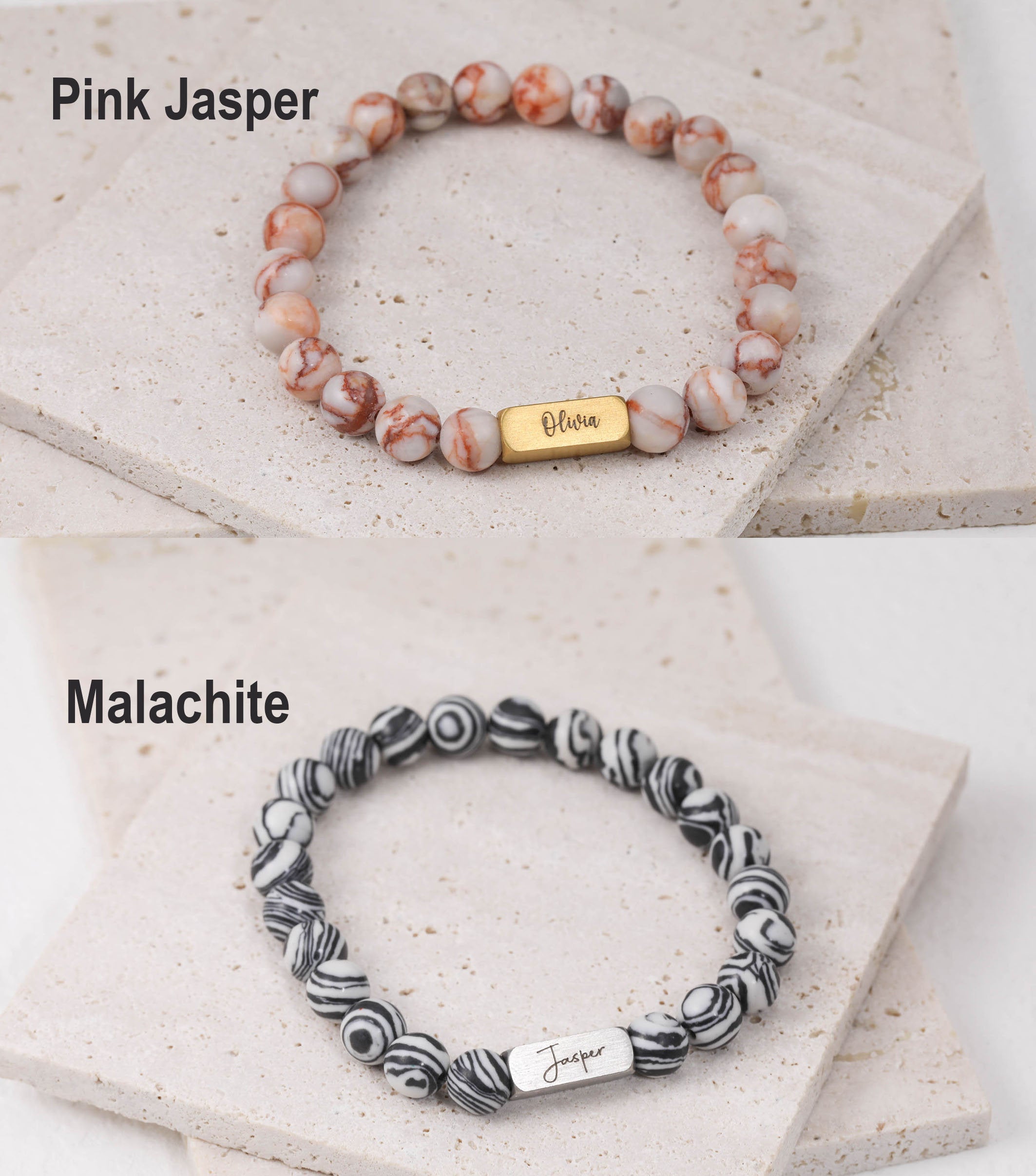 Personalised Men's Name Bracelet, Men's Beaded Bracelet, Custom Healing Stone Bracelet, Tiger Eye.Lava.Turquoise.Malachite Stone Bracelet