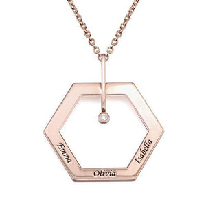 Personalized Engraved Hexagon Necklace
