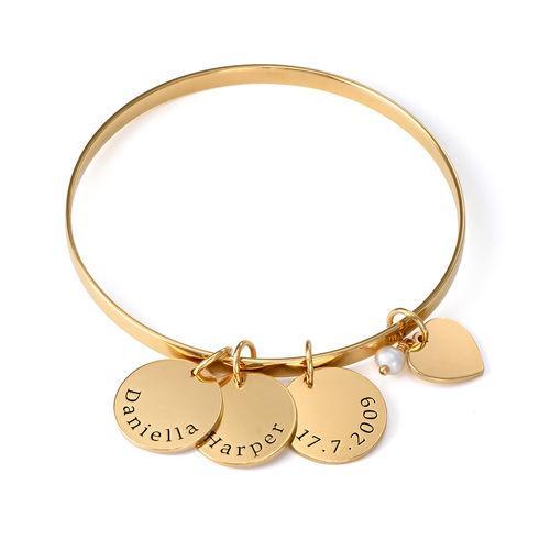 Mother's Day Gift!Bangle Bracelet with Personalized Pendants