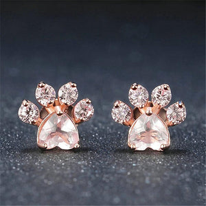 Paw Shape Earrings - Rose Gold Color 🐾🐈