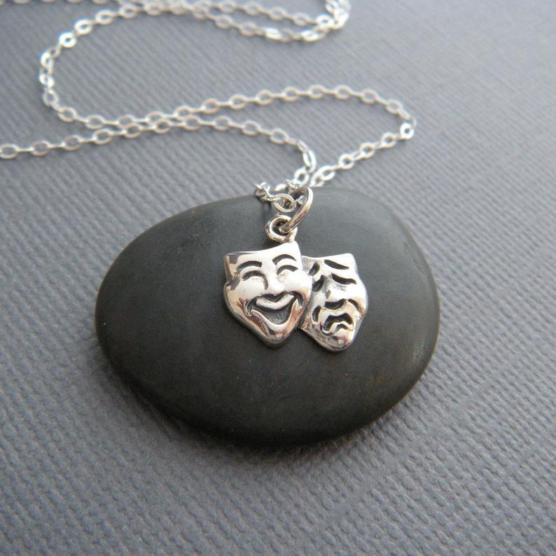 Theater masks necklace