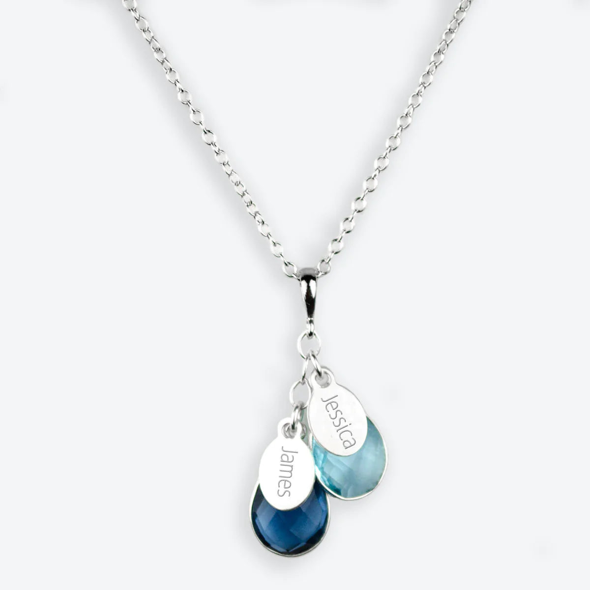 Gift for Mom-Shaped Name and Birthstone Necklace